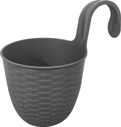 Závesný kvetináč Strend Pro, PP, 26x18x24,5 cm, farba sivá