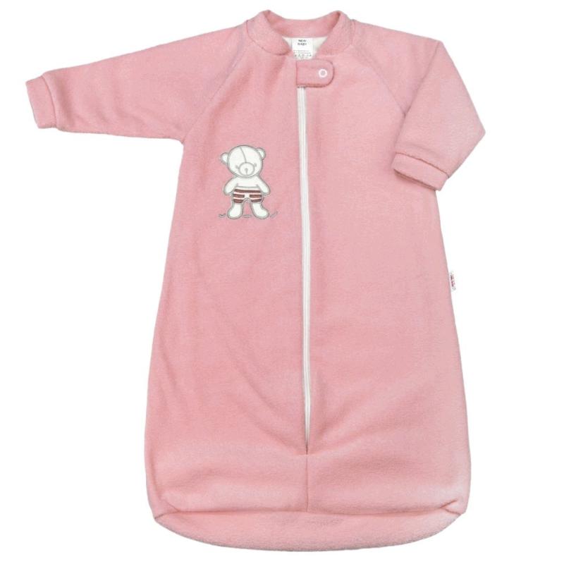 Dojčenský froté spací vak New Baby medvedík ružový 80 (9-12m)
