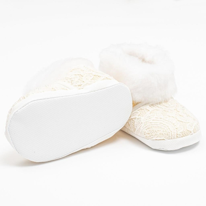 Dojčenské zimné krajkové kozačky New Baby 3-6 m béžové 3-6 m 1