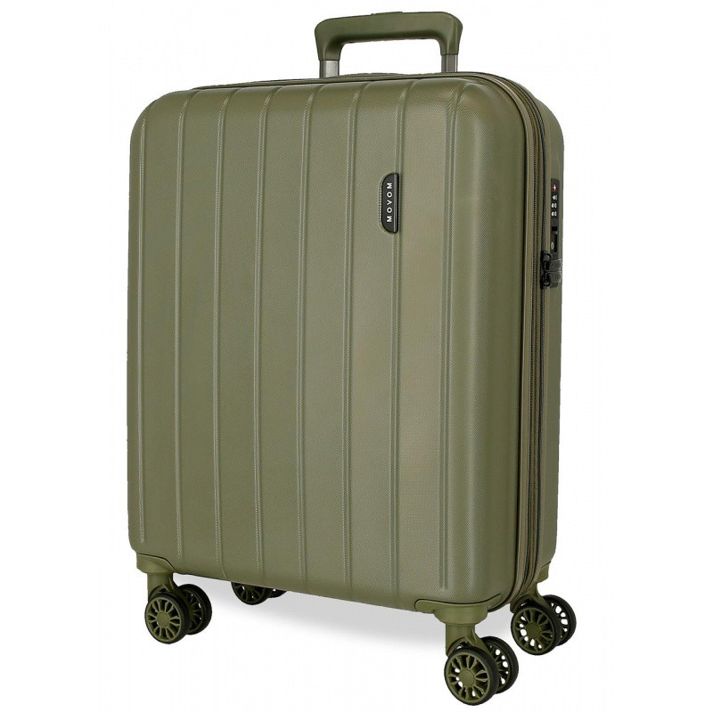 MOVOM Wood Khaki, Škrupinový cestovný kufor, 55x40x20cm, 38L, 531866A (small exp.)