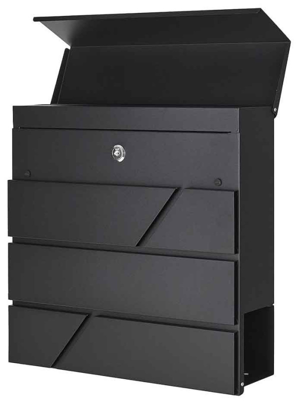 Poštová schránka 36,5 x 36,5 x 10 cm, čierna, GEKO 8