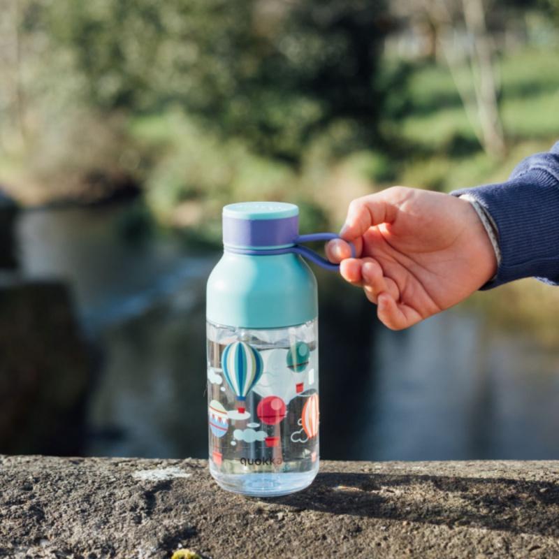 Quokka Kids Ice, Plastová fľaša s pútkom Balloons, 430ml, 40162 2