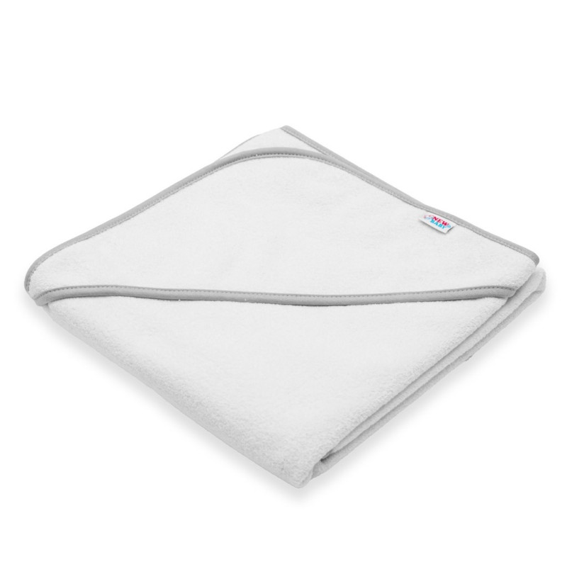 Detská froté osuška s kapuckou New Baby BASIC 80x80 bielo-sivá 2