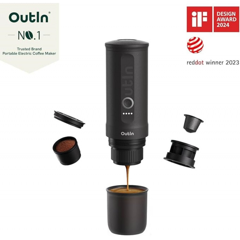 Outin Nano Portable Espresso Machine – Space Grey + cestovný obal 4