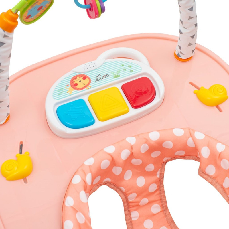 Detské chodítko so silikónovými kolieskami New Baby Forest Kingdom Pink 1