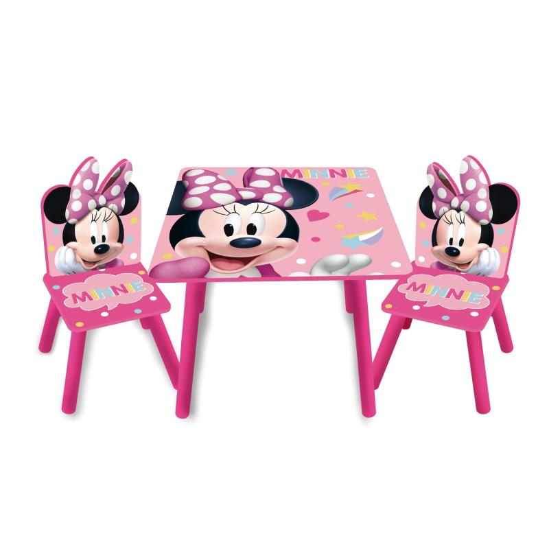 ARDITEX Detský drevený stolík + stoličky MINNIE MOUSE, WD13978