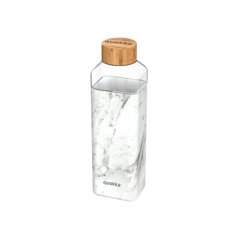 QUOKKA Storm, Sklenená fľaša so silikónovým povrchom MARBLE, 700ml, 40020