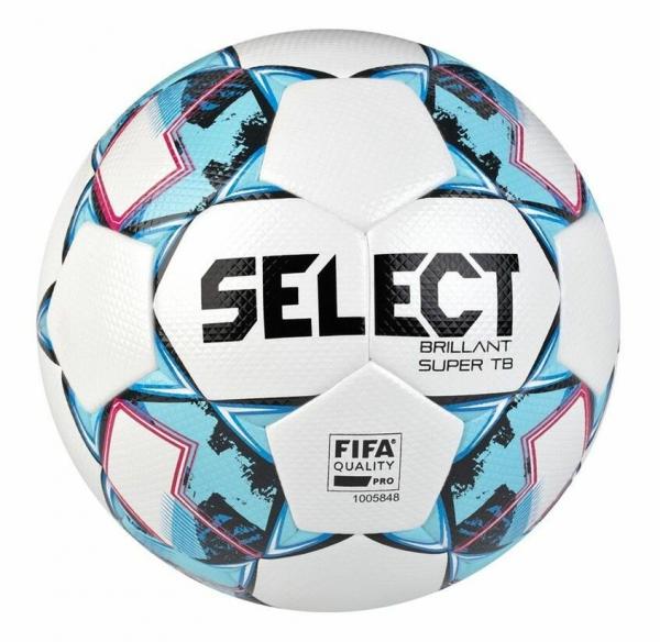 Select FB Brillant Super TB futbalová lopta biela-modrá veľ.5