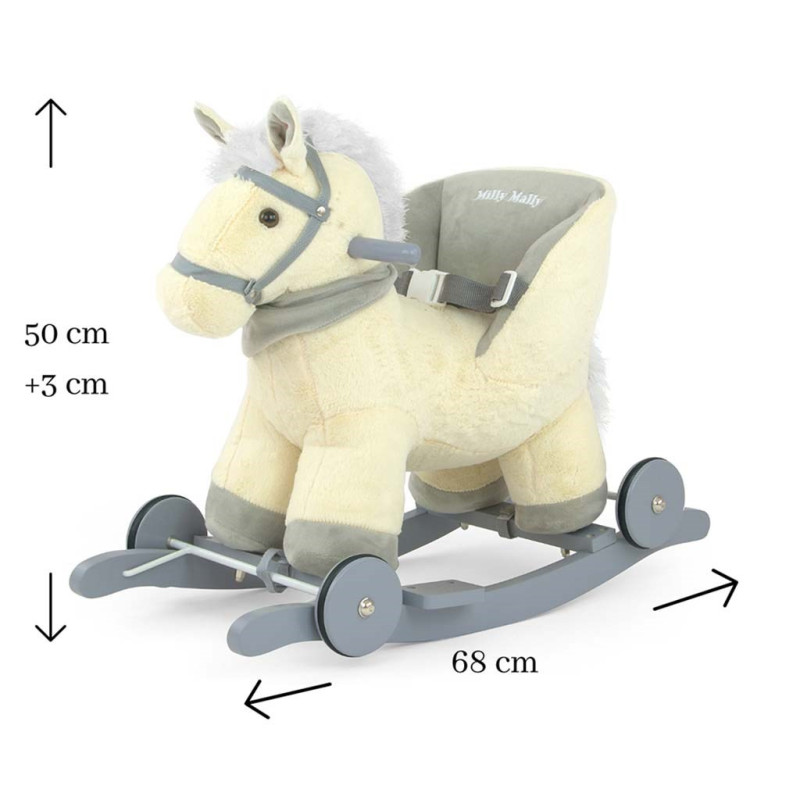 Hojdací koník s melódiou a kolieskami Milly Mally Polly béžový (damaged packaging) 1