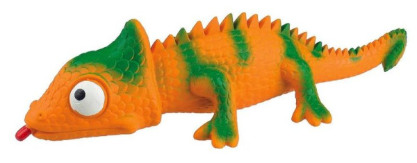 Hračka PET EXPERT, pre psa, jašterica, so zvukom, latex, 30 cm