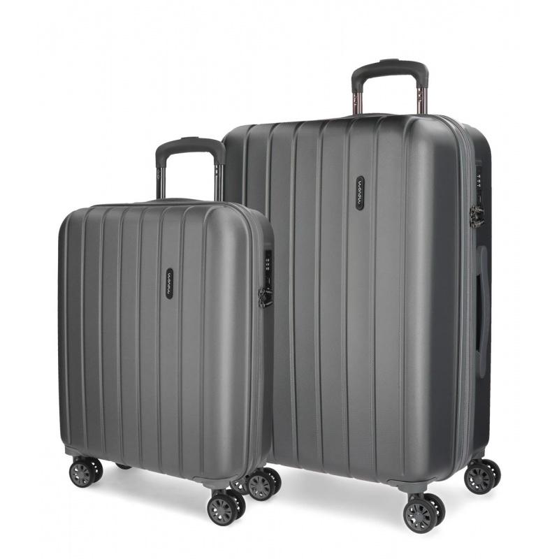 MOVOM Wood Antracite, Sada luxusných ABS cestovných kufrov, 65cm/55cm, 5318962