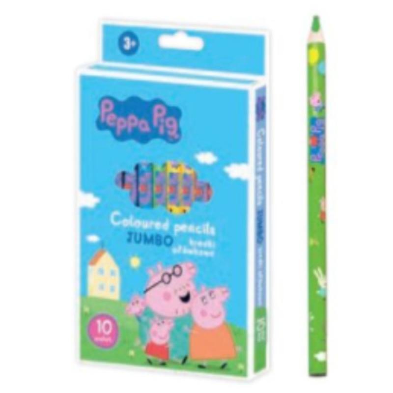 Trojhranné jumbo farbičky "Peppa Pig" - 10 farieb, 312024054