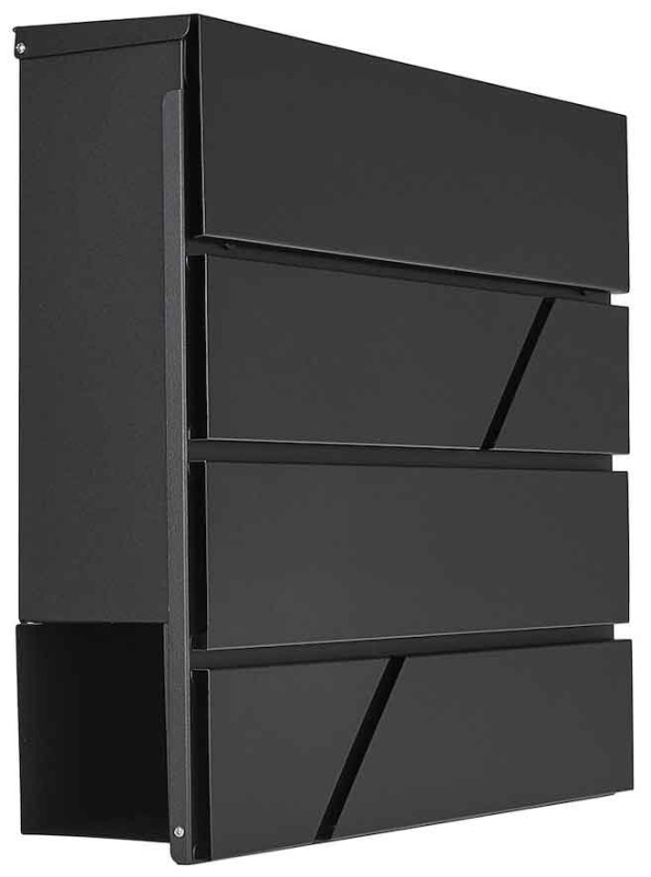 Poštová schránka 36,5 x 36,5 x 10 cm, čierna, GEKO 7