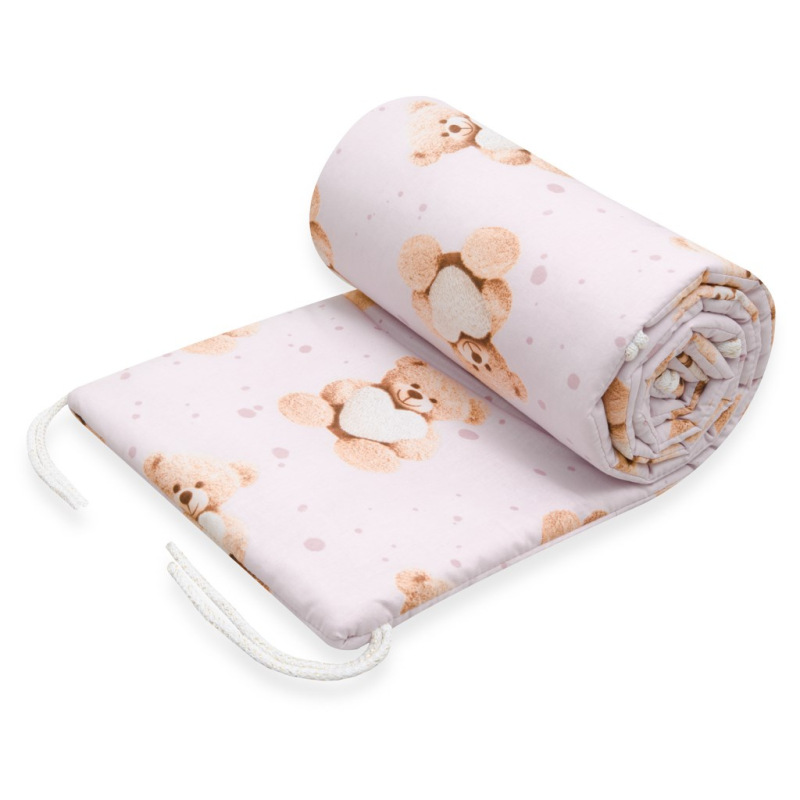 Mantinel do postieľky New Baby Love Teddy Bear pink 1