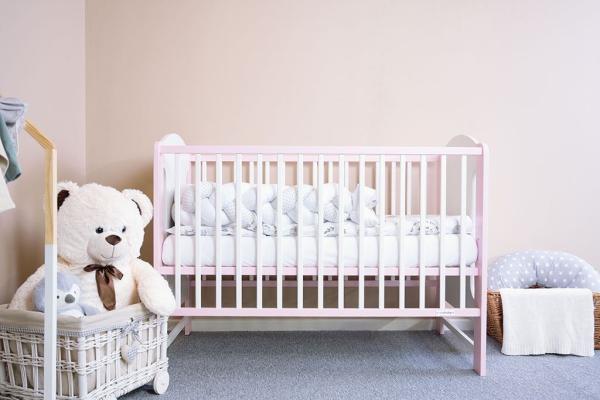 Detská postieľka New Baby ELSA štandard bielo-ružová