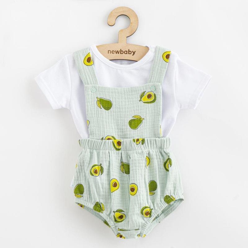 Mušelínový dojčenský set Kraťasy a Tričko New Baby Avocado 86 (12-18m)