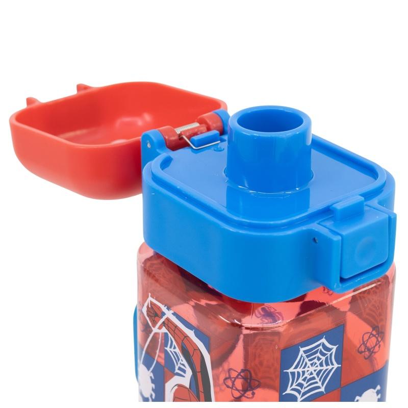 STOR Hranatá plastová fľaša SPIDERMAN Lock, 550ml, 74702