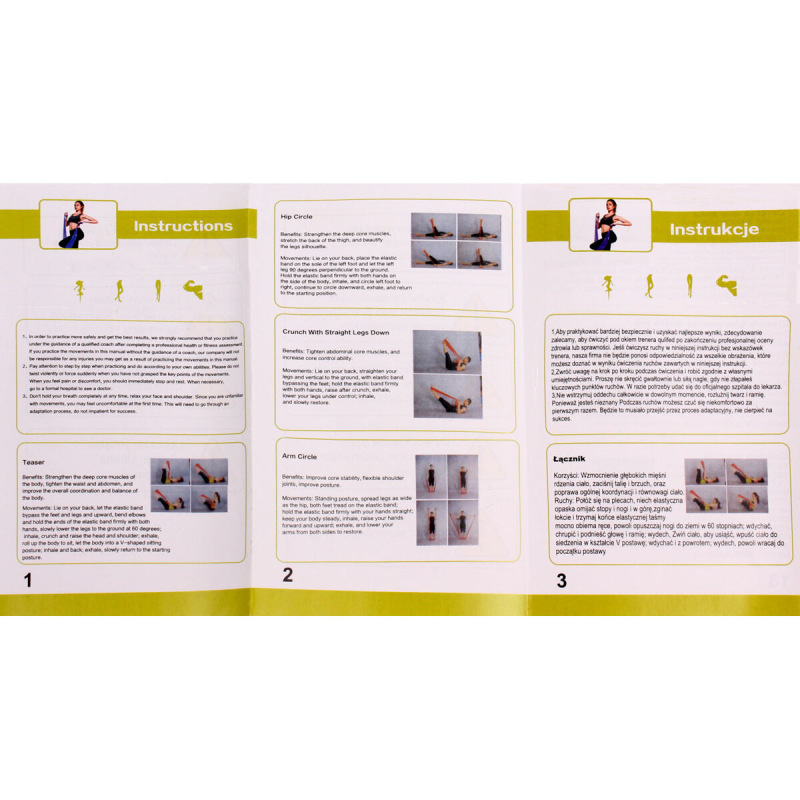 Yoga Stretch Mix 1500 sada posilňovacích gúm 5 ks mix farieb 4