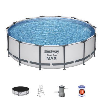 Bazén Bestway® Steel Pro MAX, 56950, kartušová filtrácia, rebrík, plachta, 427x107 cm