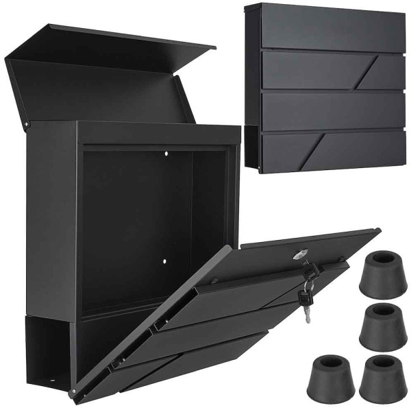 Poštová schránka 36,5 x 36,5 x 10 cm, čierna, GEKO 1