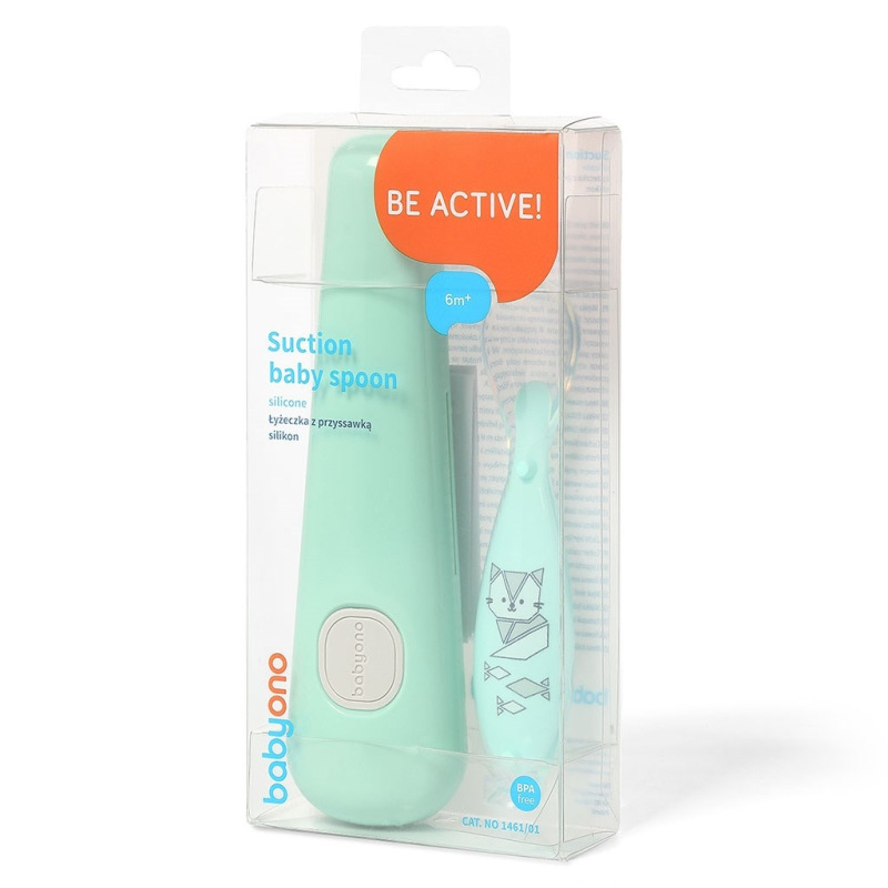Silikónová lyžička s prísavkou Baby Ono zelená 2