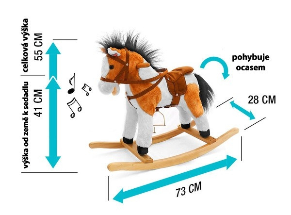 Hojdací koník s melódiou Milly Mally Jurášek svetlo hnedý 2