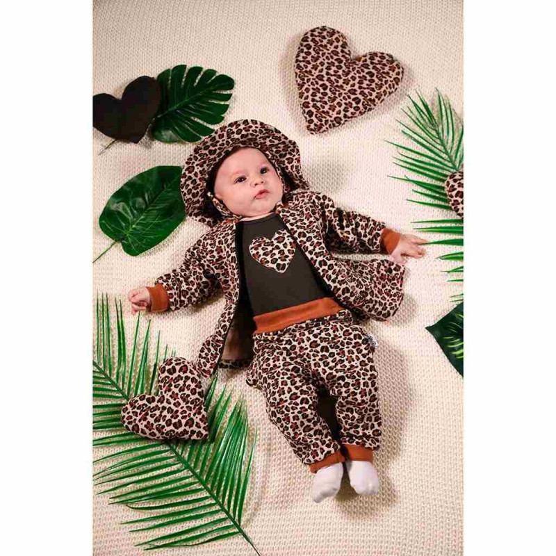 Dojčenské bavlnené tepláčky Nicol Mia hnedé 68 (4-6m) 1