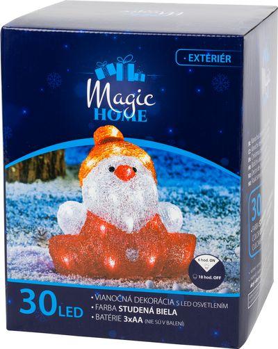 Dekorácia MagicHome Vianoce, Santa klaus, 30 LED, časovač, akryl, 3xAA, IP44, exteriér, 24x21x24 cm