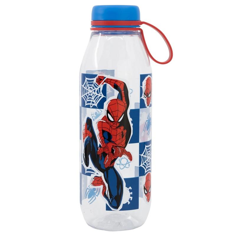 Plastová fľaša so silikónovým pútkom Spiderman, 650ml, 74783