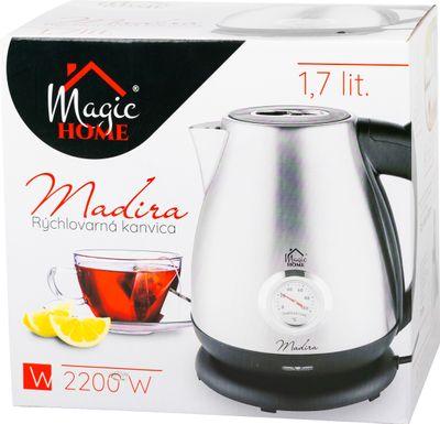 Kanvica MagicHome Madira, 1850-2200 W, 230 V, 50 Hz, 1700 ml, rýchlovarná, s teplomerom