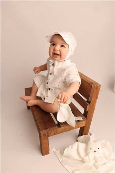 Detská letná mušelínová čiapka so šiltom New Baby Arthur 68/74