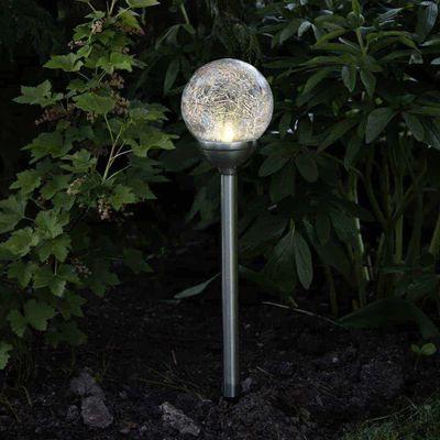 Lampa Strend Pro Garden, 12x44 cm, solárna, 1xLED farebná a teplá biela, AA, nehrdzavejúca oceľ