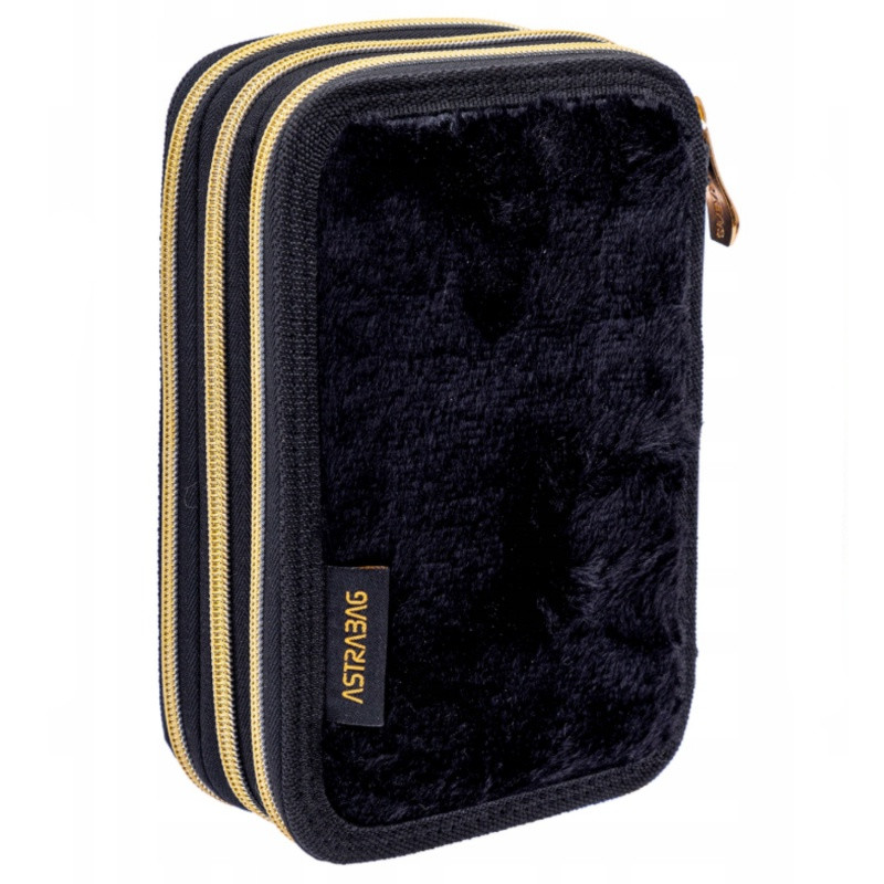 Trojposchodový peračník s náplňou AstraBAG FLUFFY KITTY BLACK, AC31, 503025027 3