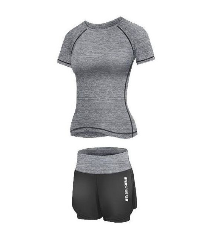 Runner Short 2W fitness set sivá