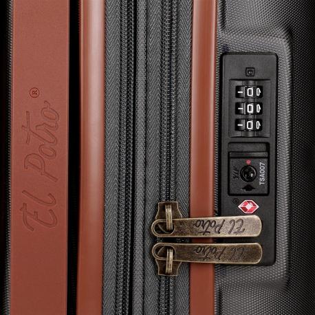 JOUMMA BAGS ABS Cestovný kufor 55x40x20cm, 38L, EL POTRO Ocuri Grey, 5128621 (small exp.)