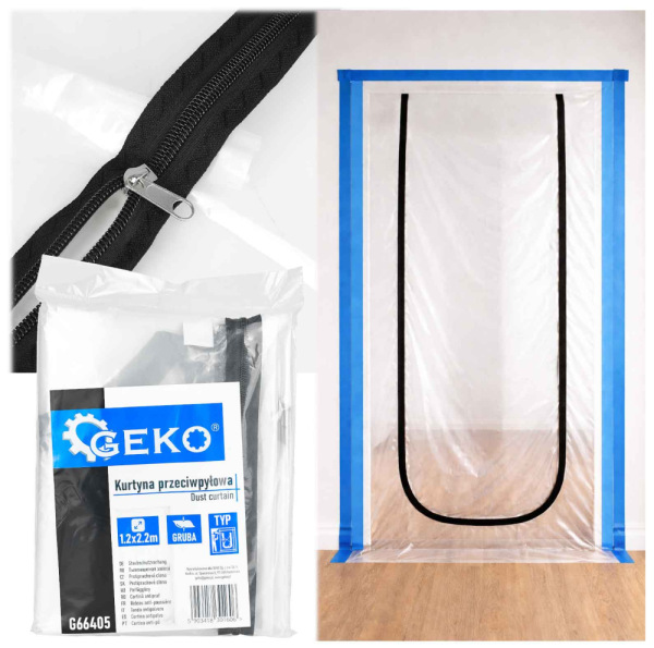 Protiprachová clona na dvere 220x120cm typ U, GEKO