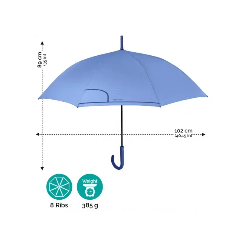 PERLETTI Dámsky automatický dáždnik COLORINO / svetlomodrá, 26291