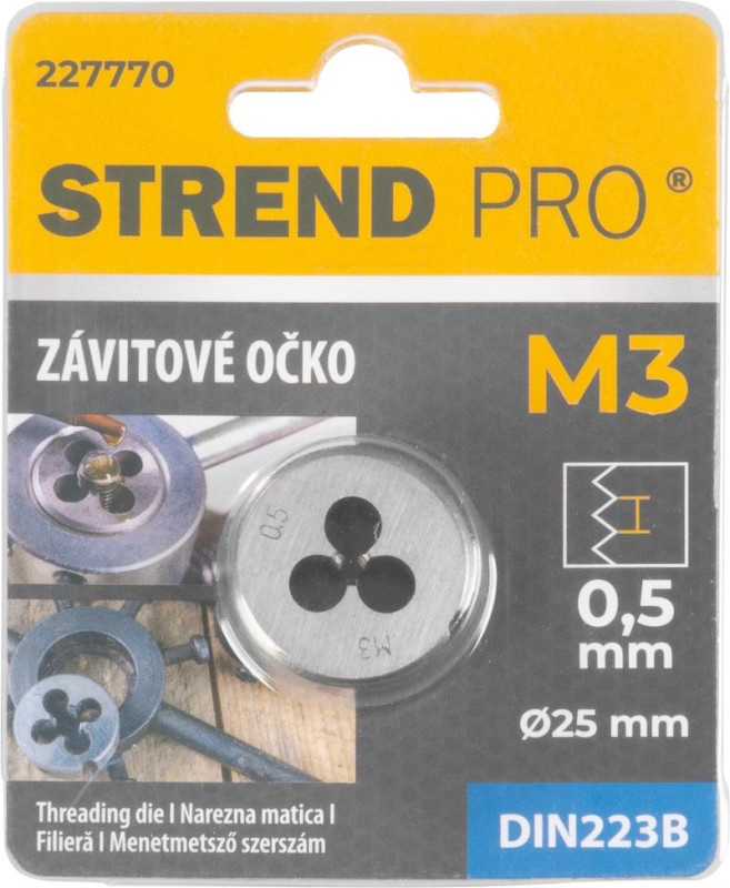 Očko Strend Pro, závitové, M3x0,5 mm, metrický závit priemer 25 mm, DIN223B 1