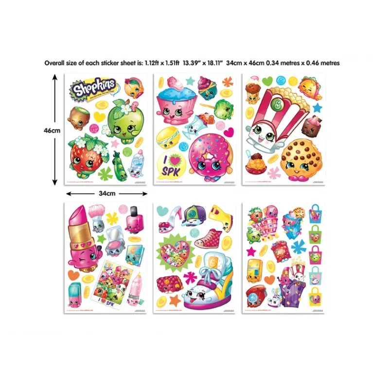 WALLTASTIC Veľké samolepky na stenu SHOPKINS 86ks