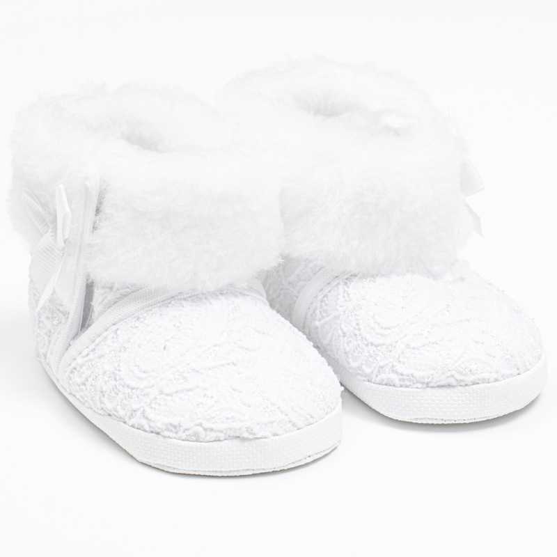 Dojčenské zimné krajkové kozačky New Baby 3-6 m biele 3-6 m 1