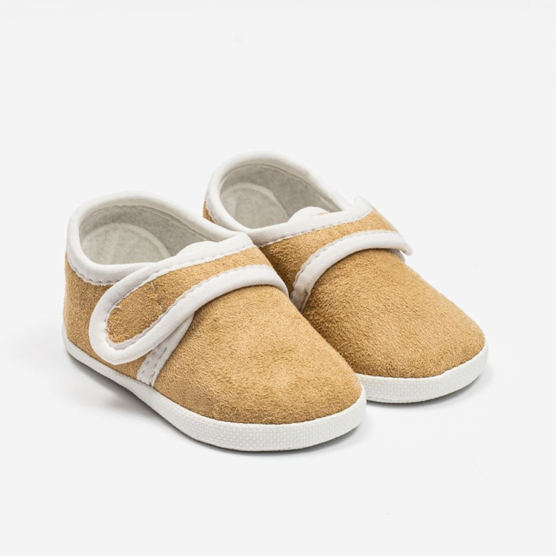 Dojčenské semiškové capačky New Baby hnedá 0-3 m 0-3 m 1