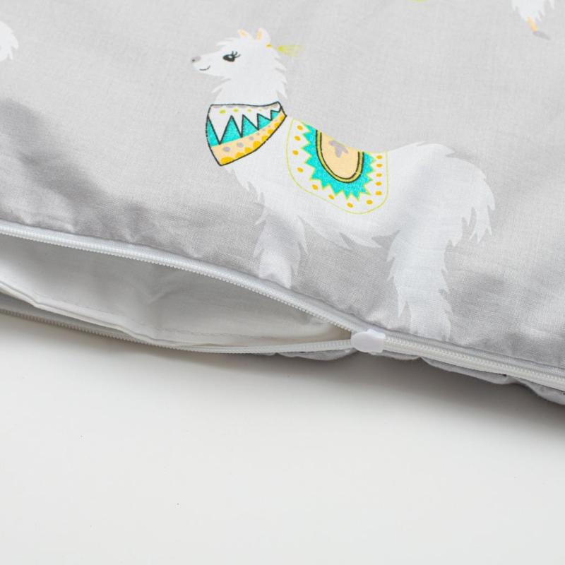 3-dielne posteľné obliečky New Baby 90/120 cm lama sivo-horčicové