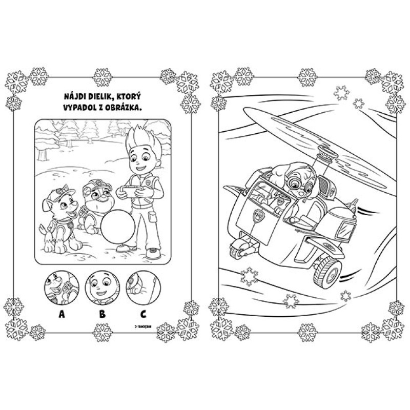 Omaľovánka A4 Labková patrola Vianoce 1