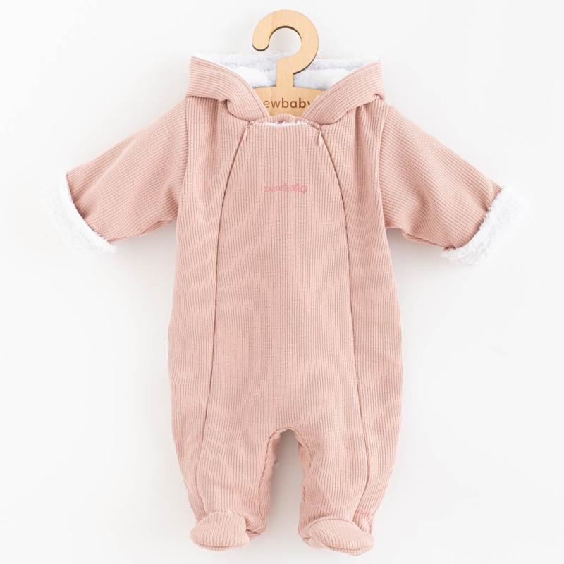 Dojčenská kombinéza s kapucňou New Baby Frosty pink 62 (3-6m)