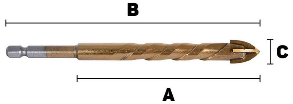 Sada vrtákov do skla a keramiky, 7-dielna, 3-12 mm, 4-brité, špirálová stopka 6 HRAN, GEKO 4
