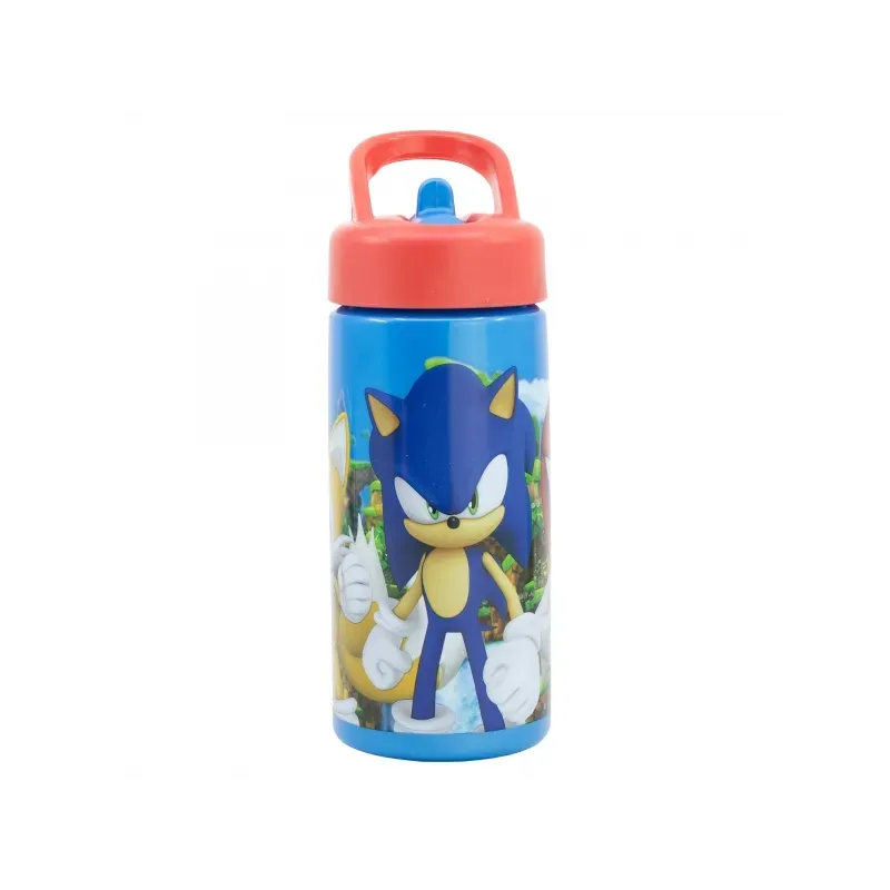 STOR Plastová fľaša s výsuvnou slamkou JEŽKO SONIC, 410ml, 40531