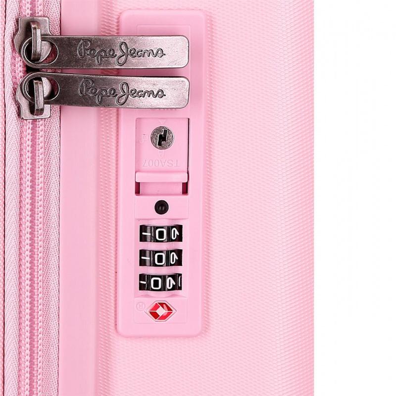 PEPE JEANS Highlight Light Pink, ABS Cestovný kufor, 55x40x20cm, 37L, 768862C (small exp.) 8