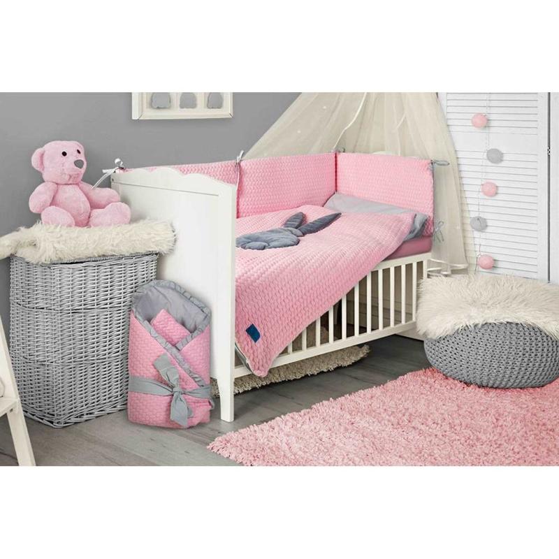 6-dielne posteľné obliečky Belisima Králiček 100/135 ružovo-sivé
