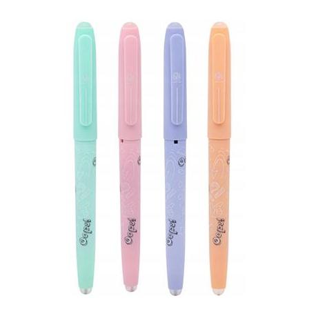Gumovateľné pero OOPS! Pastel, 0,6mm, modré, dve gumy, krabička, mix farieb, 201022004