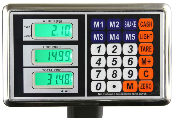 Plošinová digitálna váha do 300 kg, plocha váženia 40 x 50 cm, DAKOTA 7